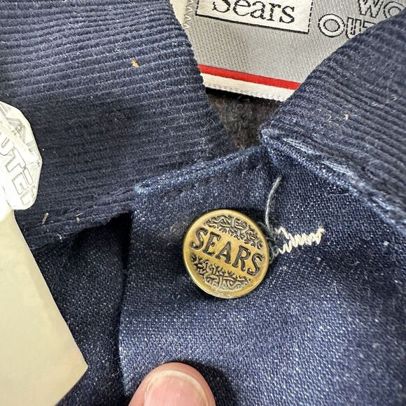 Vtg Sears Work Outerwear Blanket Lined Denim Chore Coat Mens XL Jacket 80s Union - Picture 4 of 16